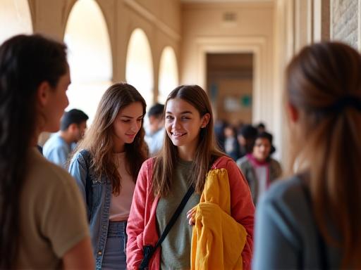 A group of students on an educational tour at the palace.